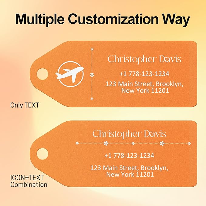 4 PCS Personalized Metal Luggage Tag – Personalized Engraved Suitcase Tag - Image 5