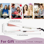 ANGENIL Pro Tourmaline Ceramic Twist Hair Straightener, Dual Voltage Flat Iron Curling Iron in One, Round Flat Iron with Silicone Heat Resistant Mat, LCD Display, 11 Adjustable Temp, 20S Fast Heating