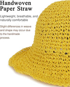Womens Wide Brim Straw Sun Hat Foldable Floppy Crochet Beach Hat - Image 3