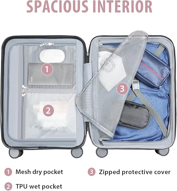 KROSER Hardside Expandable Carry On Luggage - Image 3