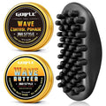 Wave Pomade Hair Twist Sponge Brush Twist Styler for Black Men, Washable Afro Curl Sponge Racket for Barbers & Daily Use, Ideal for Curly, Rubber Large Tooth Brush Hair Pomade Styling Set