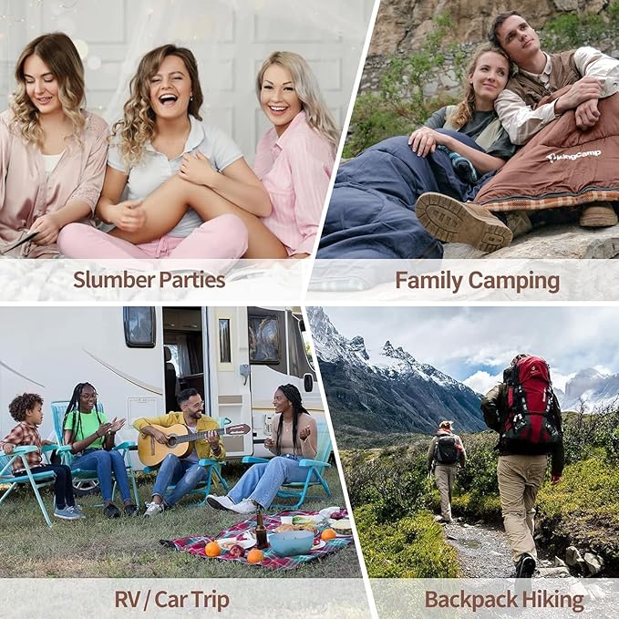 KingCamp Sleeping Bag for Adults, Cold Weather & Warm XL Big and Tall Flannel - Image 8