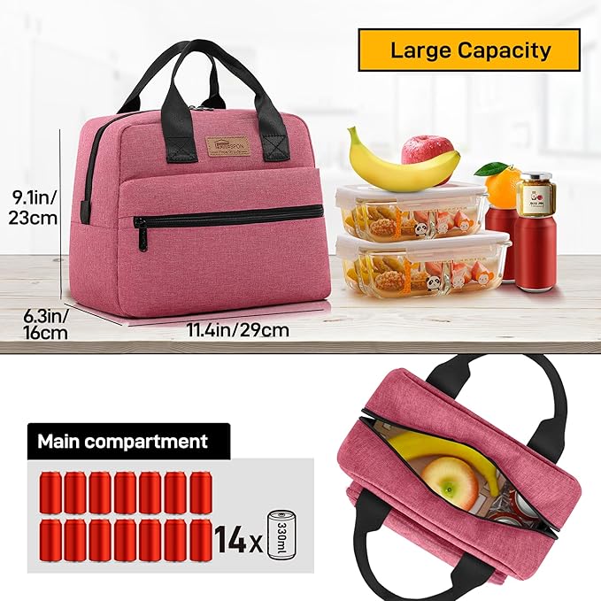 HOMESPON Insulated Lunch Bag for Women Men Lunch Box Cooler Lunch Tote for Work - Image 3