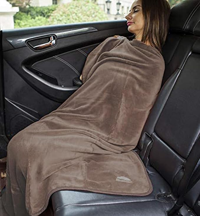BlueHills Premium Soft Travel Blanket Pillow Airplane Flight Blanket Throw in - Image 4