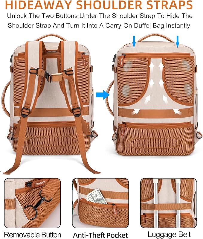 Travel Laptop Backpack, 42L Carry on Luggage, Flight Approved Expandable - Image 4