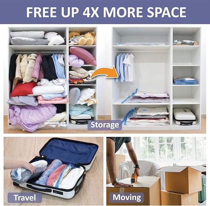 25 Pack Vacuum Storage Bags, Space Saver Vacuum Storage Bags, Vacuum Seal Bags - Image 3