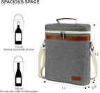 3 Bottle Insulated Wine Tote Carrier Bag, Portable Travel Padded Wine Cooler - Image 4