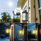 2Pack Patina 13" Metal & Glass Solar Lantern - Image 5
