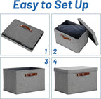Temary Storage Bins with Lids 2-Pack Large Foldable Storage Baskets with Lid - Image 6