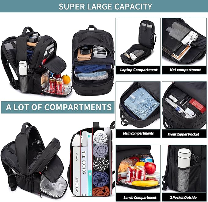 HILUSEN Extra Large Backpack for Men 50L, Insulated Cooler Lunch Box Backpack - Image 3
