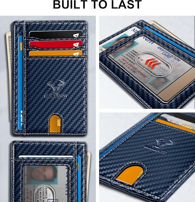 BULLIANT Slim Wallet, Skinny Minimal Thin Front Pocket Wallet Card Holder - Image 3