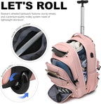 Boavan Rolling Backpack for Women, 17.3 Inch Wheeled Laptop Backpack, Large - Image 7