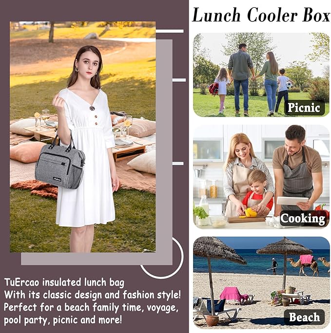 TuErCao Insulated Lunch Bag Soft Cooler Bag - Image 6