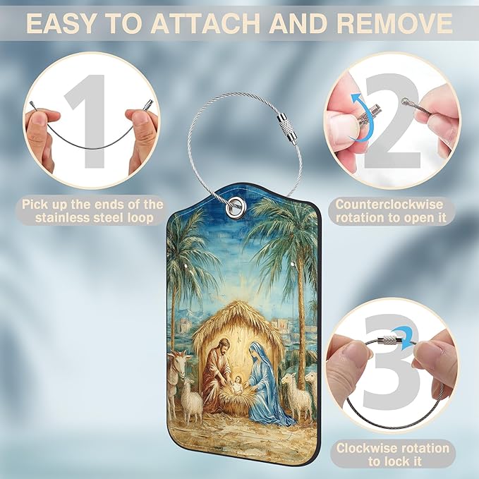 2 Pcs Nativity Scene Luggage Tags - Image 4