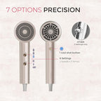 TYMO Diffuser Hair Dryer Blow Dryer - 300 Million Ionic Hairdryer with Diffuser & Comb Attachment for Curly Hair, Professional Blowdryer for Women, Cool Air Button, Small Travel Lightweight, Gold