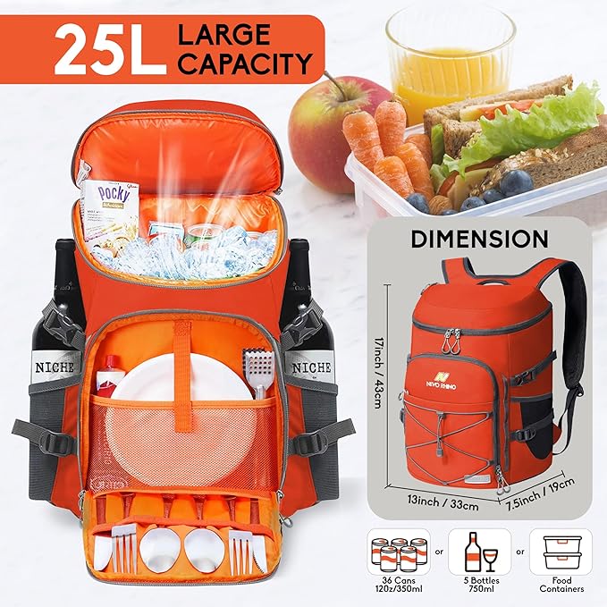 N NEVO RHINO Backpack Coolers Insulated Leak Proof 36/54 Cans, Portable - Image 4