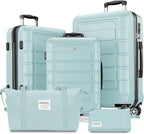 SHOWKOO Luggage Sets Expandable PC+ABS Durable Suitcase Double Wheels TSA Lock by SHOWKOO