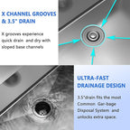 25x22 Inch Drop In Kitchen Sink, 25 Inch Kitchen Sink Top Mount 18 Gauge 304 - Image 4