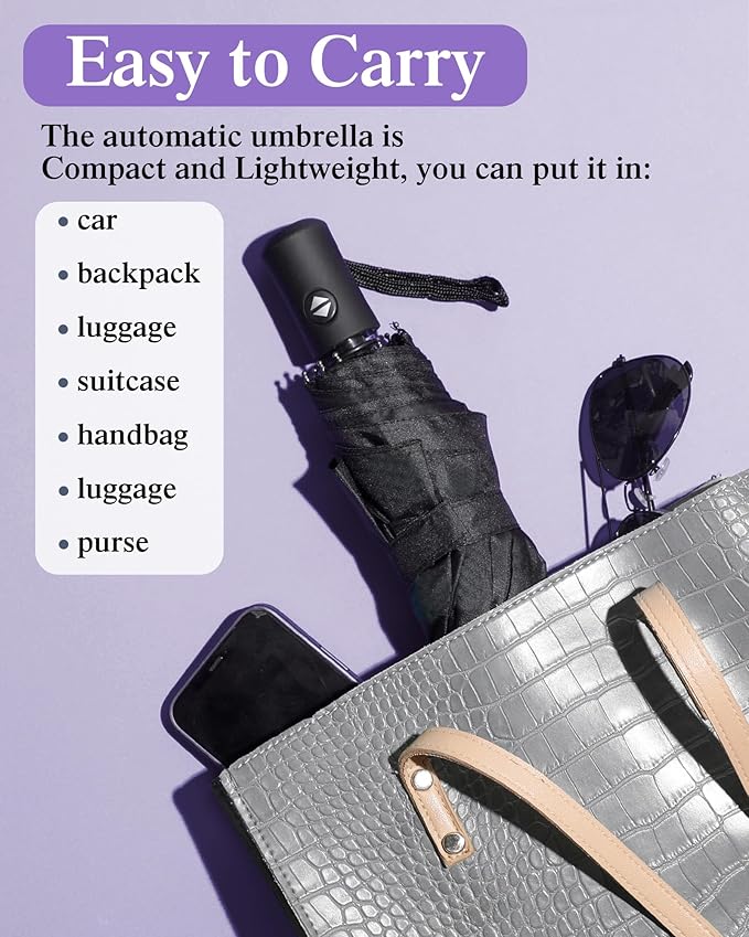 Yahenda 4 Pack Windproof Travel Umbrellas Bulk Automatic Open and Close - Image 7