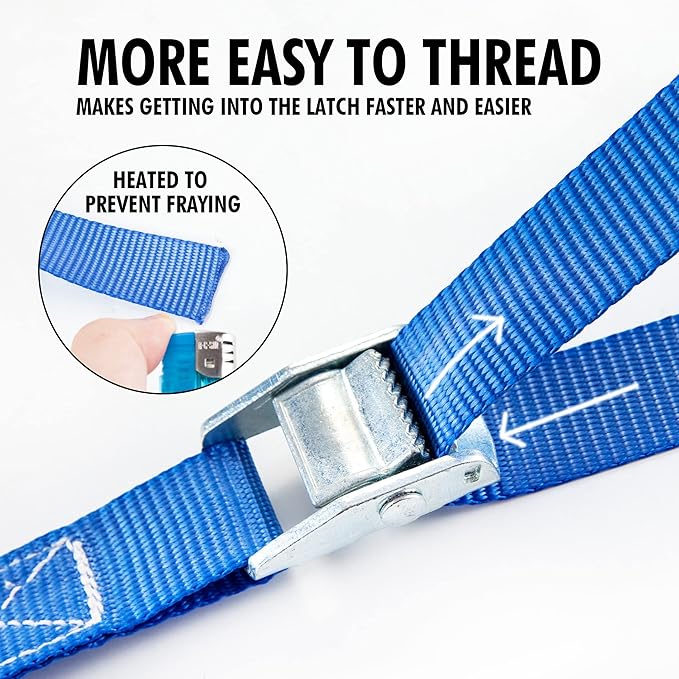 Cartman 1" x 12' Lashing Straps Cargo Tie-Down Strap Up to 600lbs, 6pk in Carry - Image 3