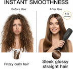 MEGAWISE Pro Ceramic Ionic Hair Straightener Brush for Home Salon | MCH Fast 20s Heating Tech with Auto-Off Safety | Anti-Scald with Universal Dual Voltage | Rotatable Power Cord (Black)