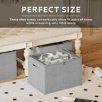 Shoe Organizer for Closet, 2 Pack Sturdy Shoe Storage Bins - Image 2