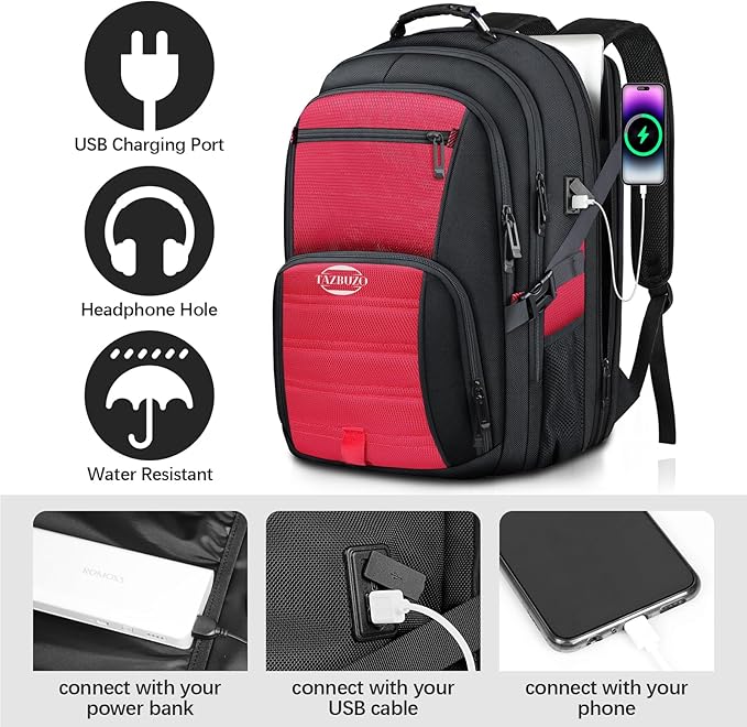 52L Extra Large Travel Backpack, 18.4 Inch Travel Laptop Backpack, TSA Friendly - Image 2