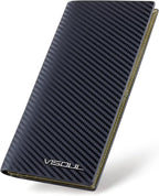 VISOUL Mens Checkbook Leather Wallets Long Bifold Wallets by VISOUL