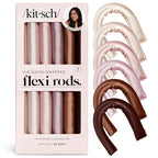 Kitsch Satin Heatless Hair Curlers – No Heat Hair Curlers to Sleep In for Overnight Curls – Soft Heatless Curling Rods for Women with Short & Long Hair - Alternative to Heat Styling – 6 pcs, Rosewood