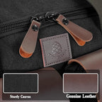 Canvas Duffle Bag for Men 60L Travel Duffel Bags Expandable Genuine Leather - Image 5
