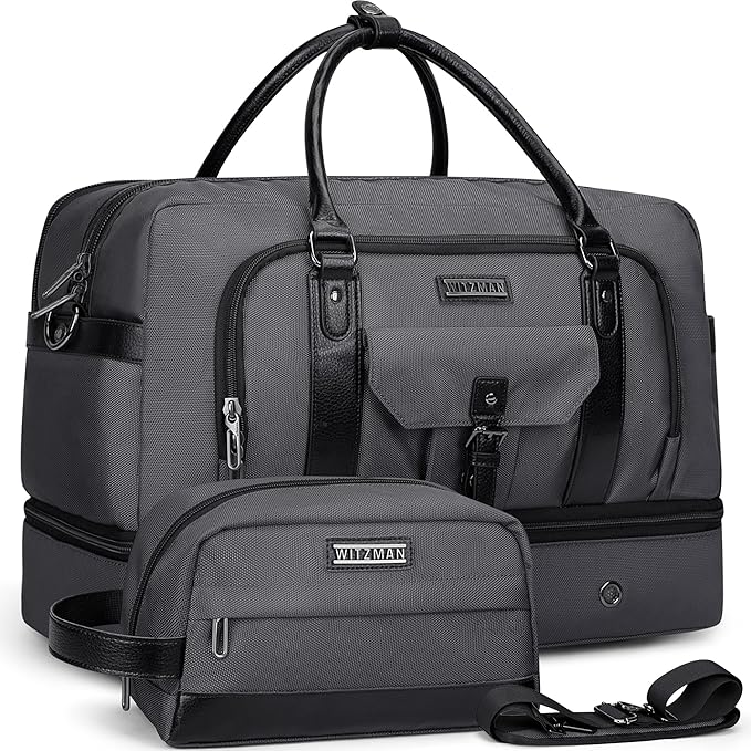 WITZMAN Weekender Bags for Men Women Carry On Duffle Overnight Bag by WITZMAN