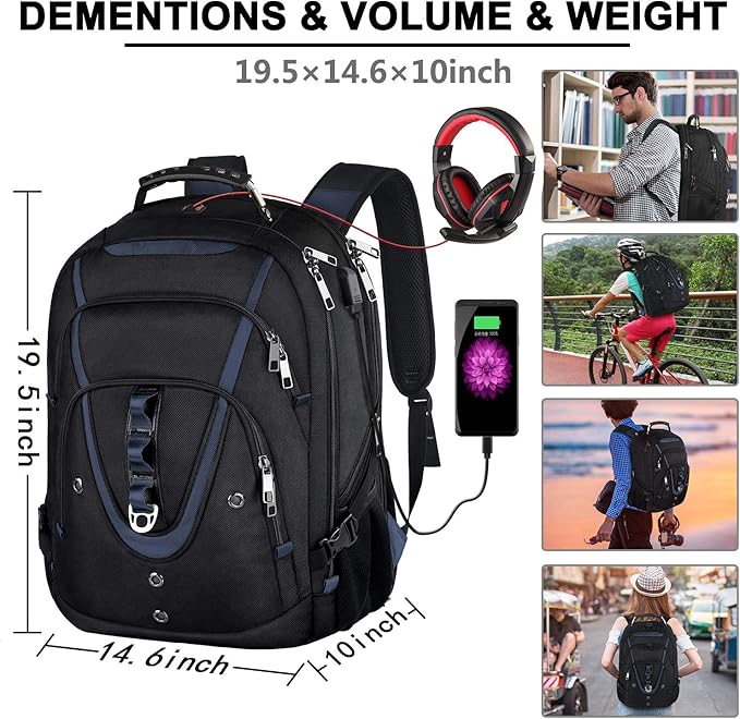 17.3 Laptop Backpack for Men Women, Extra Large Travel laptop Backpack - Image 7