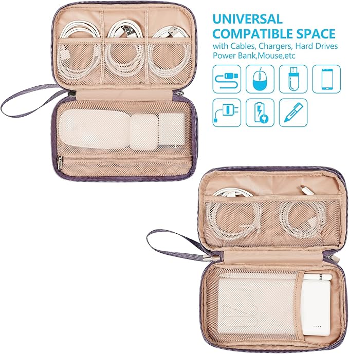 NISHEL Travel Cord Organizer Case, Double Layers Tech Electronic Bag, Essentials - Image 2
