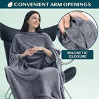 PAVILIA Travel Blanket and Pillow, Arms Opening Airplane Blankets - Image 2