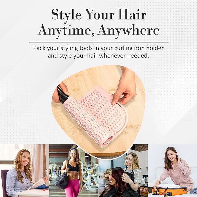 Vanity Accessories Heat Resistant Mat – Silicone Flat Iron & Curling Iron Holder, Non-Slip Vanity Mat & Hot Tool Mat for Home, Salon, or Travel Use