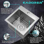 15 x 15 Inch Drop In Bar Sink, Small Kitchen Sink Single Bowl Topmount Bar Prep - Image 5