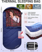 KingCamp Sleeping Bag for Adults, Cold Weather & Warm Extra Wide Big & Tall XL - Image 3