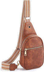 Telena Small Sling Bag for Women Leather Crossbody Fanny Packs Chest Bag for by Telena
