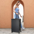 AnyZip Luggage Aluminium Frame Suitcase Hard Shell TSA Lock No Zipper 28In Black - Image 2