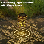 2 Pack Solar Lanterns Outdoor Waterproof Hummingbird and Iris Hanging Garden - Image 5