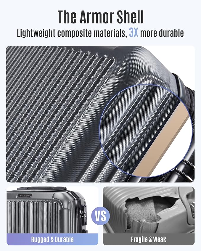 LIGHT FLIGHT Carry On Luggage 22x14x9 Airline Approved, Durable Hard Shell - Image 4