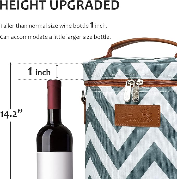 Tirrinia 2 Bottle Wine Gift Tote Carrier - Image 6