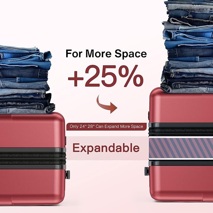 SHOWKOO Luggage Sets 3 Piece Hardside Expandable Lightweight PC Suitcase Sets - Image 5