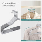 SONGMICS Clothes Hangers, Space-Saving, Light Gray and Dark Gray UCRP050G100 - Image 5