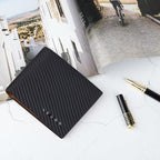 VISOUL Mens Carbon Fiber Leather Bifold Wallet - Image 7