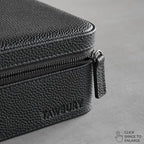 TAWBURY 3 Watch Case for Men – Luxury Leather Watch Travel Case for Men | Black - Image 8