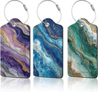 3 Pack PU Leahter Abstract Marble Liquild Luggage Tag by Unknown