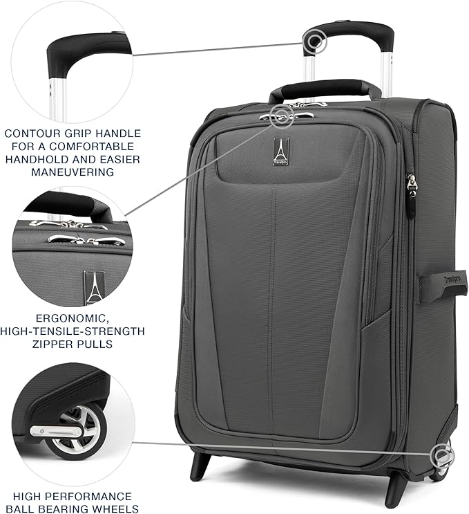 Travelpro Maxlite 5 Softside Expandable Upright 2 Wheel Carry on Luggage - Image 4