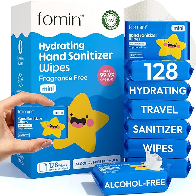 Fomin Mini Hand Sanitizer Wipes 16 Pack by FOMIN