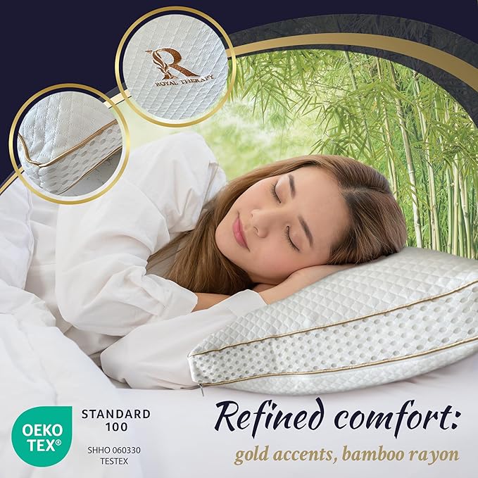 Royal Therapy 4-Pack King Memory Foam Pillow, Adjustable Shredded Odor-Free - Image 4